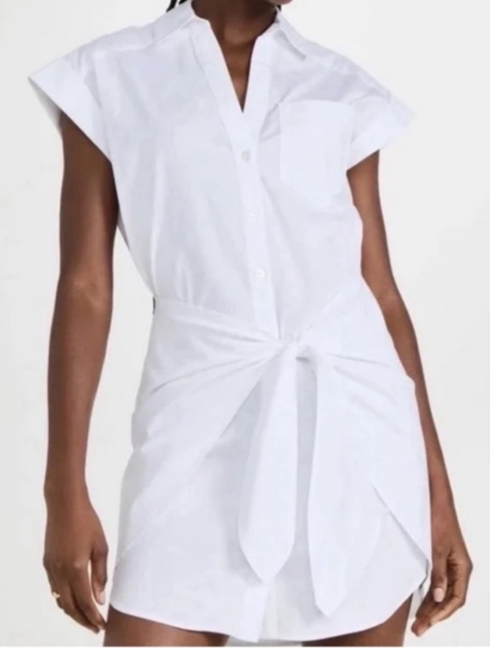 Veronica Beard White Shirt Dress with Tie Waist